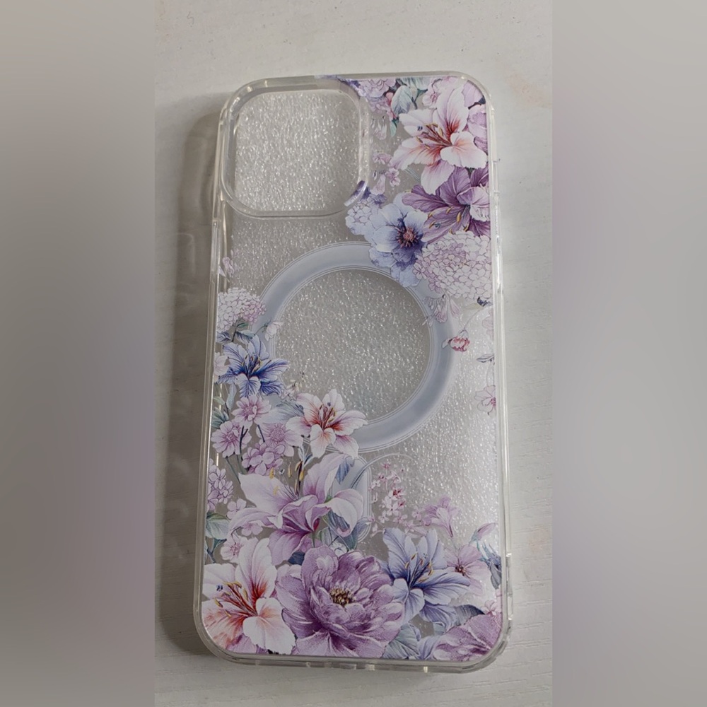 Coach Protective Case for  MagSafe for iPhone 13 Pro - Max Flowers Purple/Clear